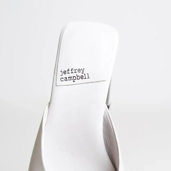 ✨ Jeffrey Campbell Square Toe Sandal Mule Inspired Heels White NEW - Picture 10 of 16